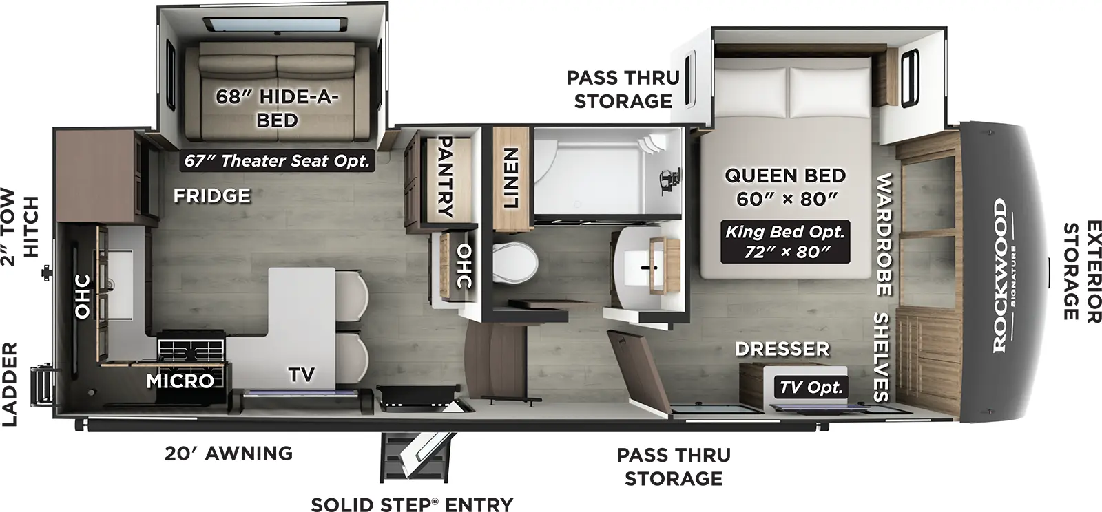 Rockwood Signature Fifth Wheels R281RK Floorplan